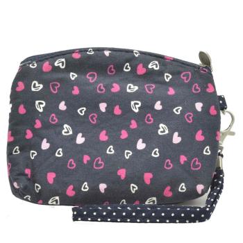 Preview: Handtasche Patchwork Kosmetiktasche Geldbörse navy Herz